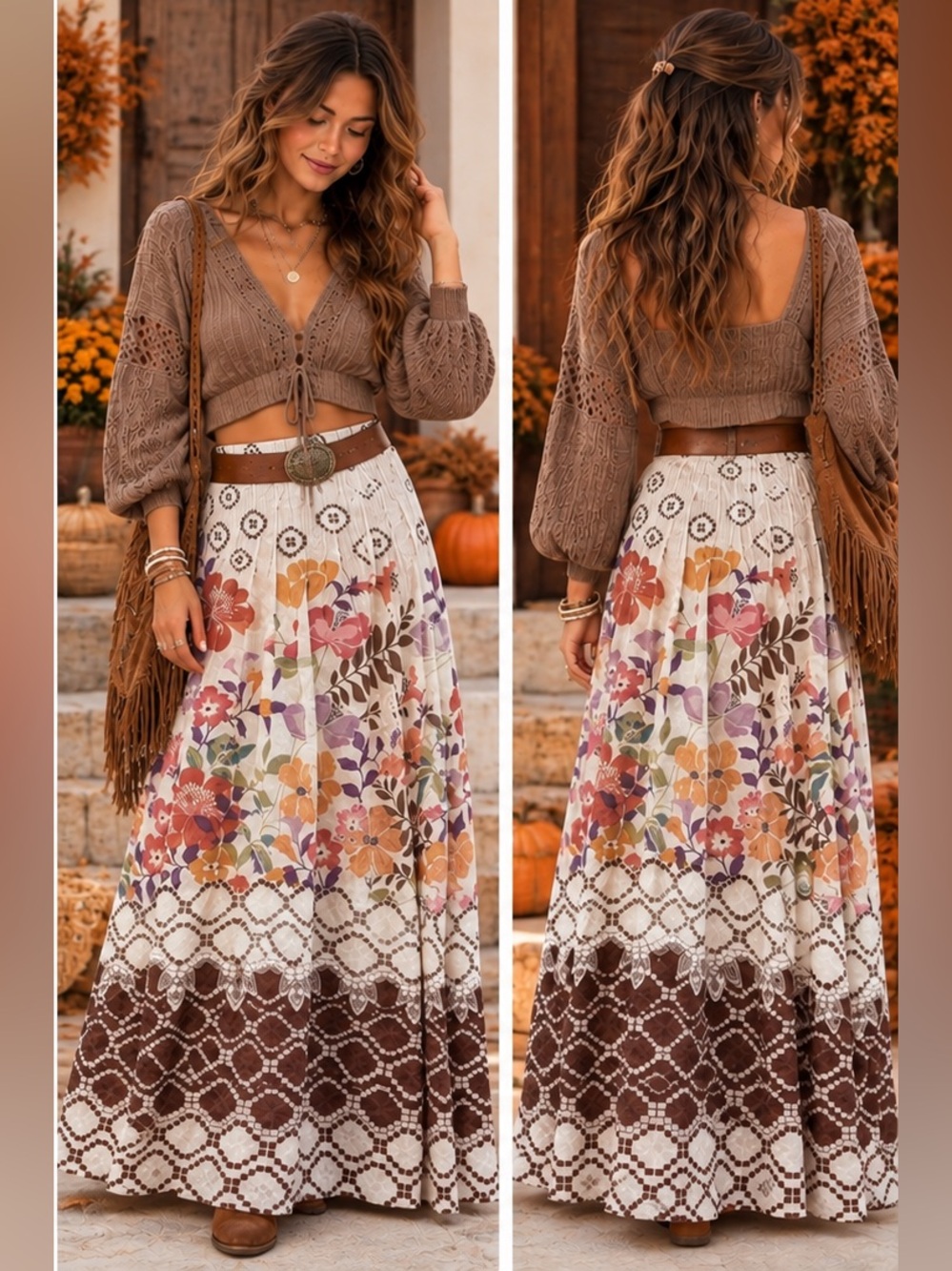 Lapis Floral Boho Hippie Cottagecore Smocked Convertible Dress/Skirt One Size